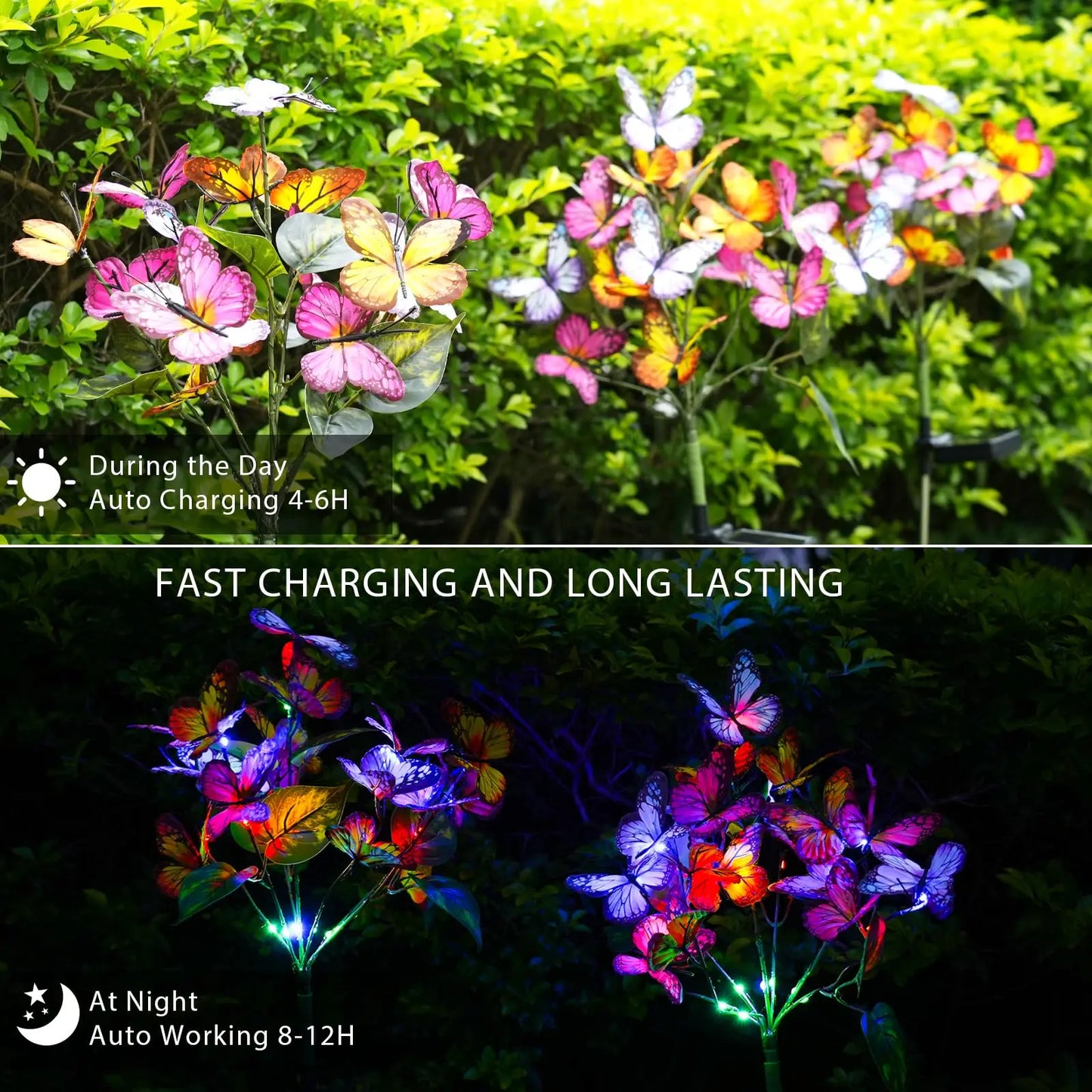 Solar Garden Light Outdoor Waterproof Decorative Solar Light LED Butterfly Solar Lights for Garden Yard Patio Lawn Outdoor Decor