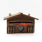 Outdoor Wooden Post Box Letter Mailbox Lockable Wall Mounted Mailbox Secure Letterbox Suggestion Box Garden Decoration