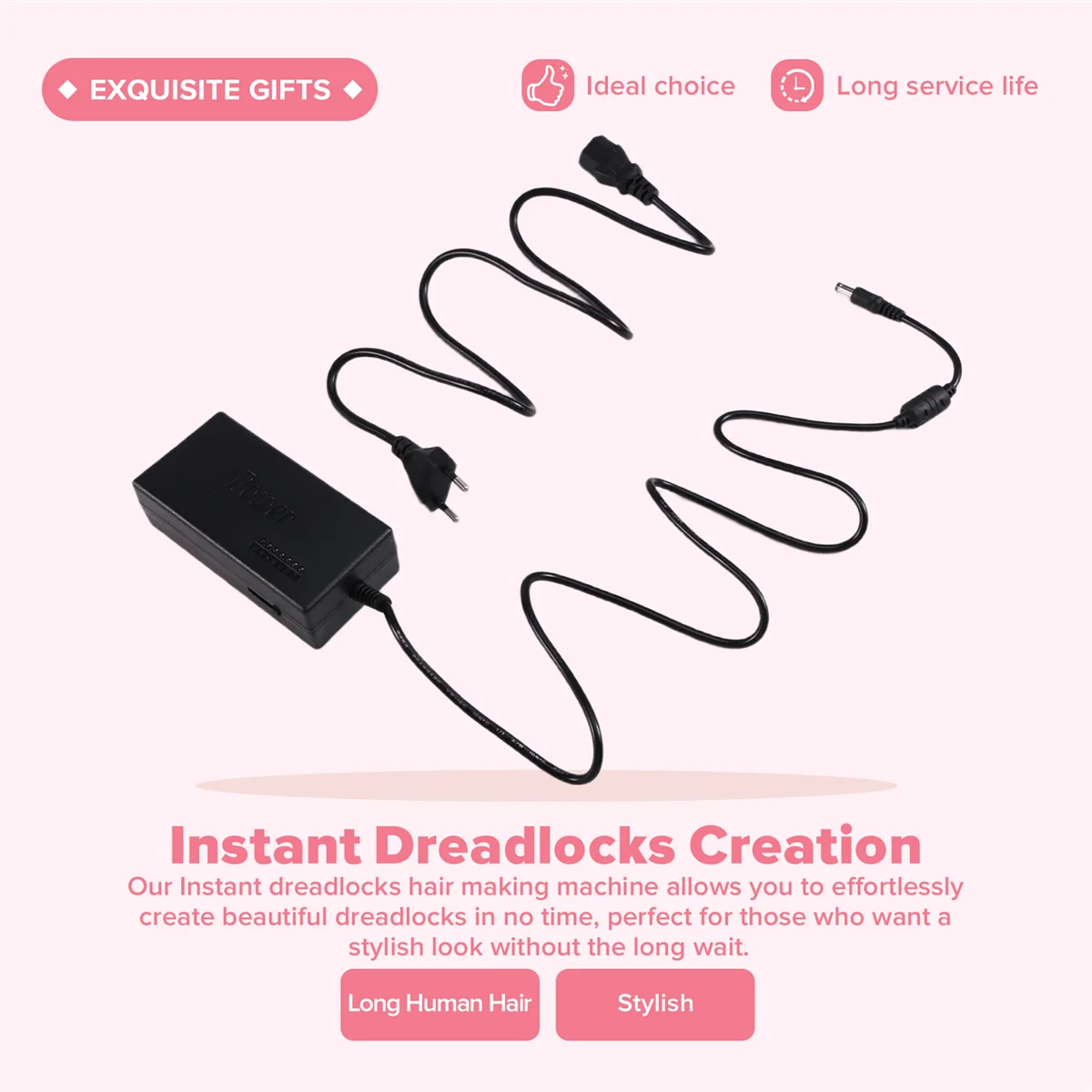 CHFL Instant Dreadlocks Hair Making Machine Easy DIY Semi-Automatic Dreadlock Machine for Long Human Hair EU Plug