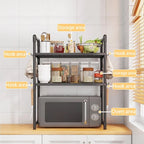 1 Kitchen Microwave Storage Rack, Saving Storage Area for Kitchen Countertops, Utensil Storage Shelves, and Kitchen Accessories