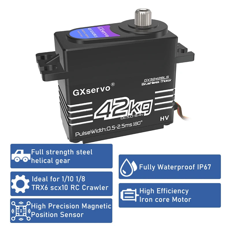 GXservo QY3242BLS 42KG Brushless Motor 180 Degree Metal Gear Digital Servo for RC 1/8 1/10 1/12 crawler car