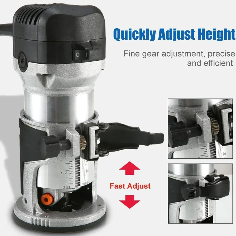 220V 2000W Electric Trimmer Router Wood Hand Trimmers Wood Edge Router 40000RPM Power Tools Woodworking Milling Machine