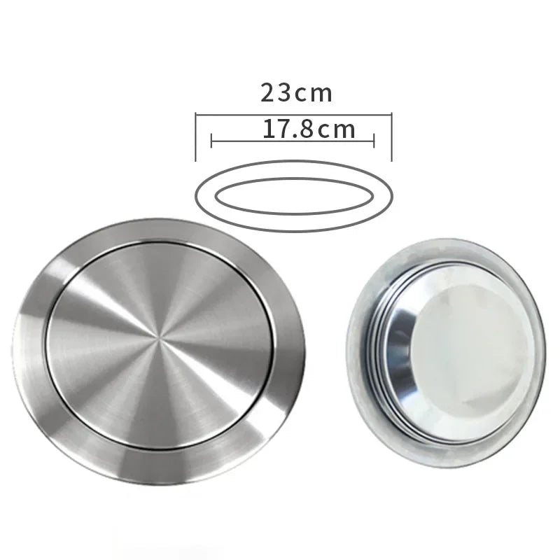 Stainless Steel Flush Recessed Built-in Balance Swing Flap Lid Cover Trash Bin Garbage Can Kitchen Counter Top
