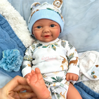 18" Washable Silicone Reborn Baby Girl/Boy Vivienne Open Mouth Realistic Newborn Doll Spain Muñeca For Kids Age 3+ Children Gift