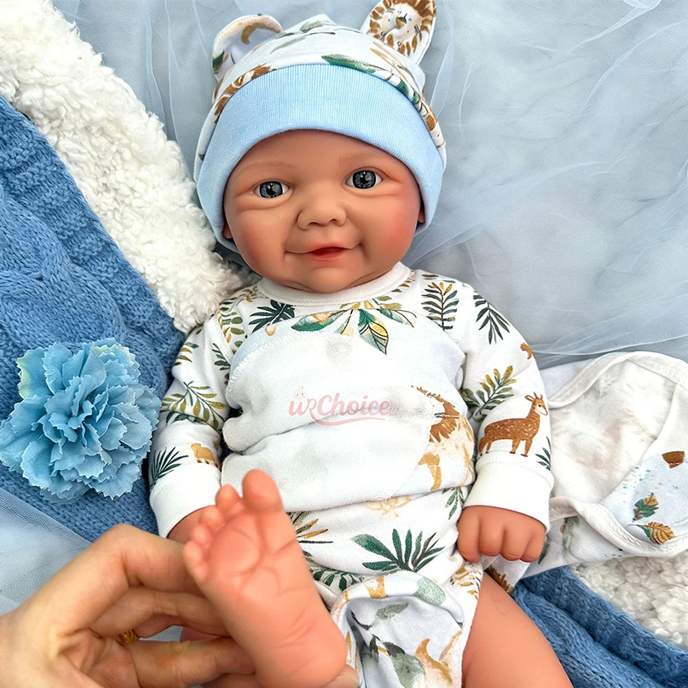 18" Washable Silicone Reborn Baby Girl/Boy Vivienne Open Mouth Realistic Newborn Doll Spain Muñeca For Kids Age 3+ Children Gift