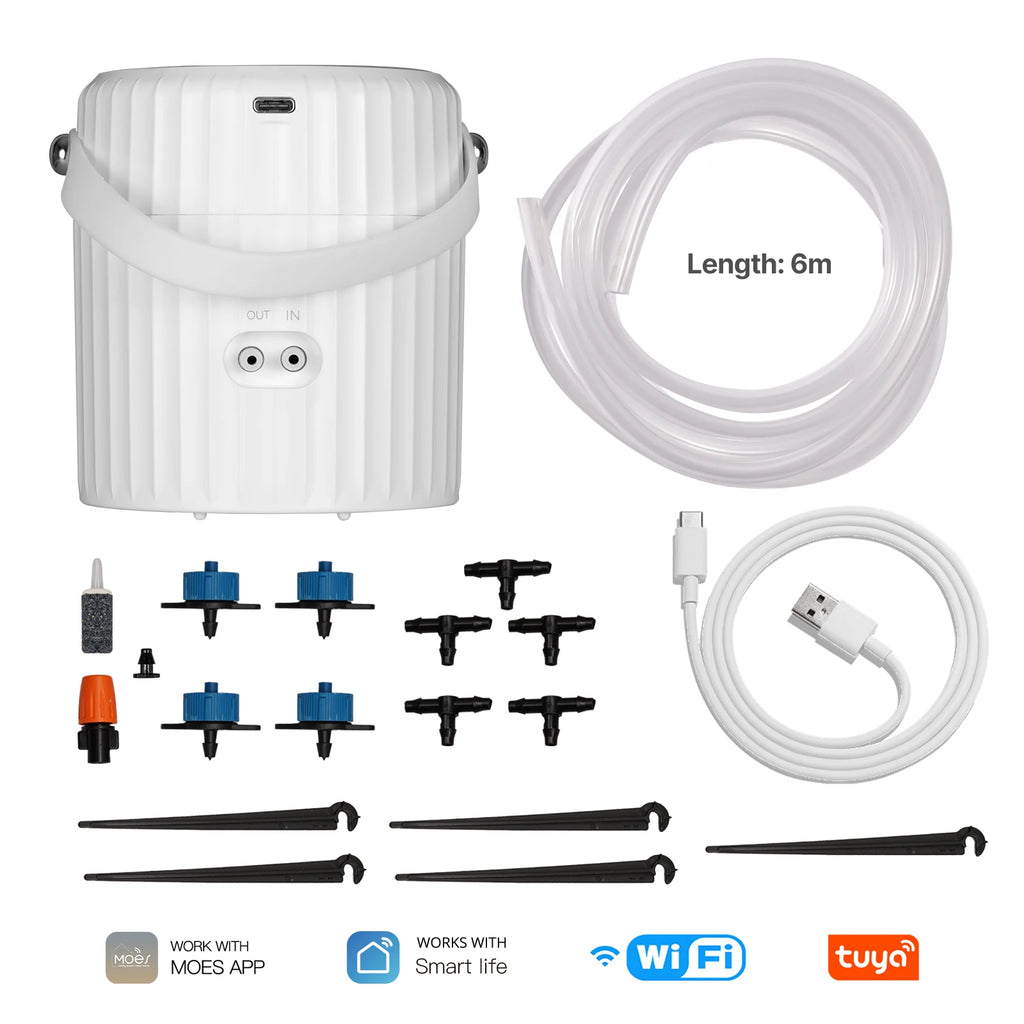MOES Tuya WiFi Smart 1-Outlet Watering Timer Water Pump Device Irrigation System Garden Tools Sprinkler Design Auto Mode Manual