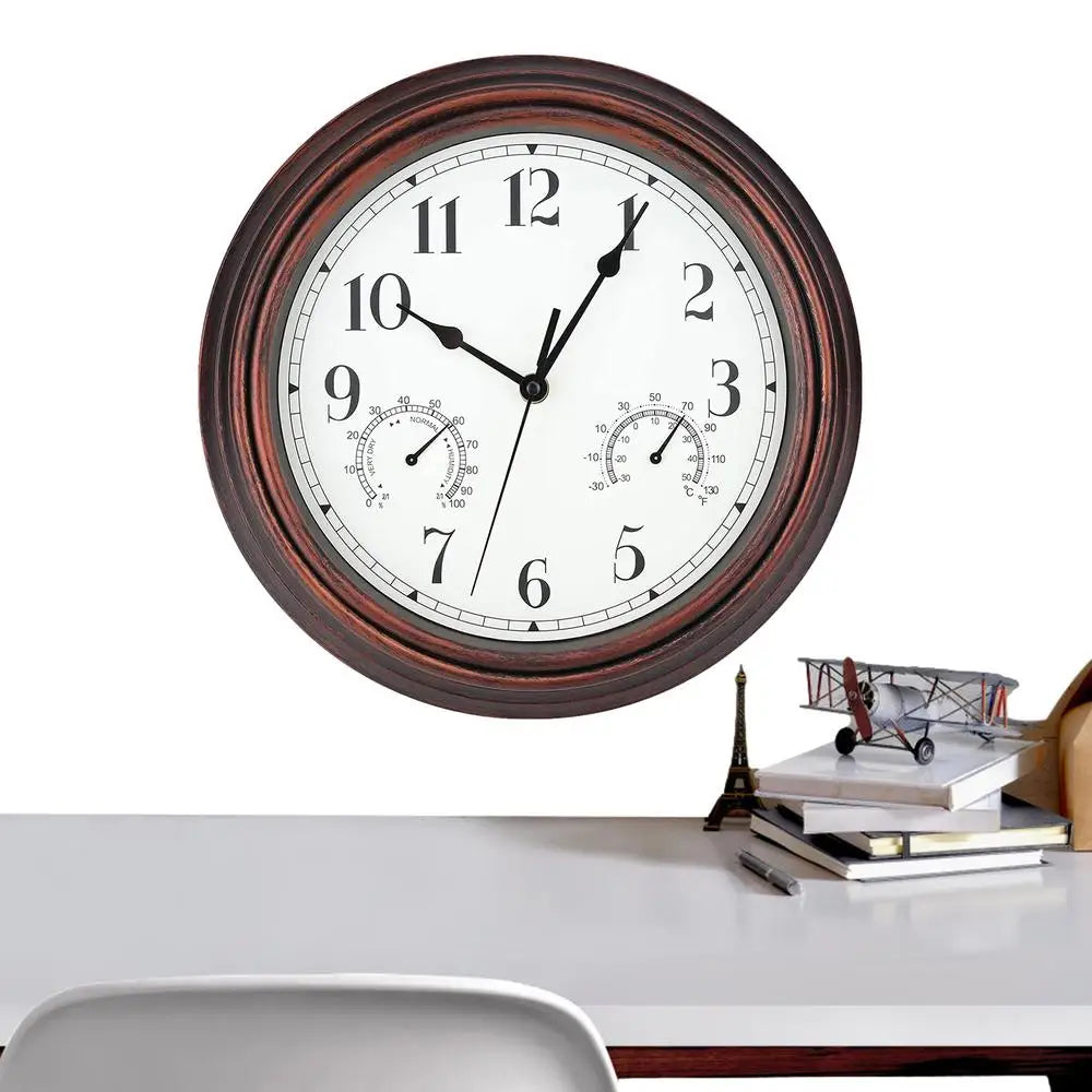 Wall Clock 12 Inch 12 Inch Wall Clock Outdoor Indoor Round Office Home School Clock Battery Operated Decorative Clocks With