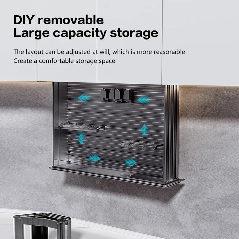 Kitchen electric vertical lift cabinet pull-out basket voice control touch automatic seasoning seasoning basket pull-down