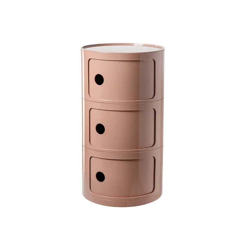 Creative Bedroom Bedside Table Modern Minimalist Round Storage Small Cabinet Large Capacity Plastic Side Cabinet