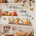 Kitchen Wall Stickers Tableware Butterfly Dining Room Wall Decals Kitchens Heart Utensil Decoration Decor for Home