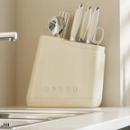 Stable Knives Storage Rack Large Capacity Space Saving Countertop Knives Holder Plastic Anti-slip Cutlery Organizer Kitchenware