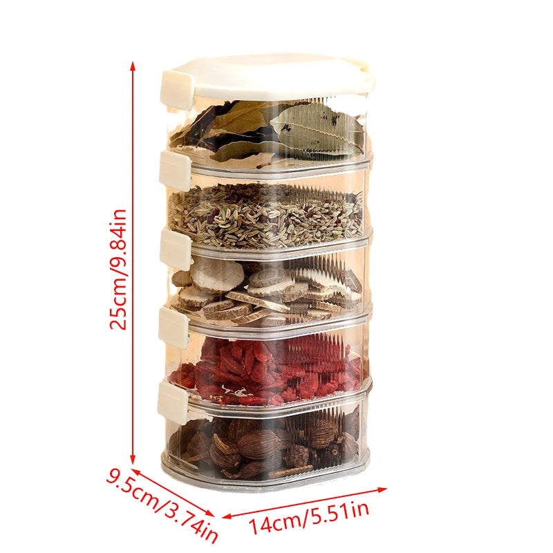 Kitchen Spice Storage Box Onion Ginger Garlic Fresh-keeping Box Multi-layer Food Sealing Moisture-proof Packaging Tank Household