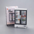 21PCS Kitchen Toy Double-Door Large Refrigerator Miniature Furniture Music Light Food Accessories Model For Girl Birthday Gift