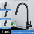 Stainless Steel Kitchen Pull-out Faucet Hot and Cold Household Splash-proof Sink Telescopic Sink Washing Basin Faucet