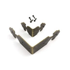 12pcs Decorative Corner Protector Guard Edge Cover for Jewelry Chest Wine Gift Box Wooden Case Table Desk Bronze Golden + Nails