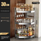 Stainless Steel Kitchen Waterproof Cabinets Storage Rack Multi-functional Table Top Seasoning Chopsticks Multilayer Storage