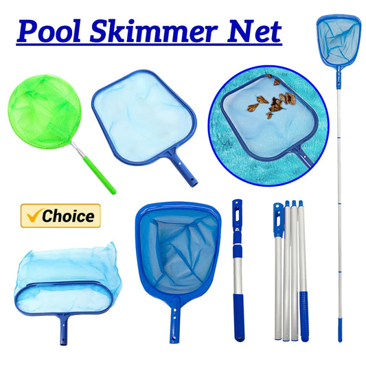 Telescopic Pond Bathtub Pool Cleaning Nets Debris Salvage Mesh Swimming Pool Cleaner Skimmer Leaf Catcher Net Bag with Rod
