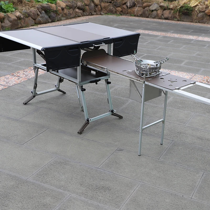 Camp Aluminum Kitchen and Rv Kitchen  Bulin C650-BBQ Outdoor  Equipped Picnic Table Folding Camping Stove Camping Mobile Kitchen