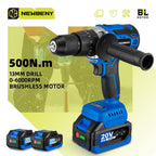 NEWBENY 500Nm 13MM Brushless Electric Drill 20+3 Torque Cordless Electric Screwdriver Power Tools For Makita 18V Battery Pin