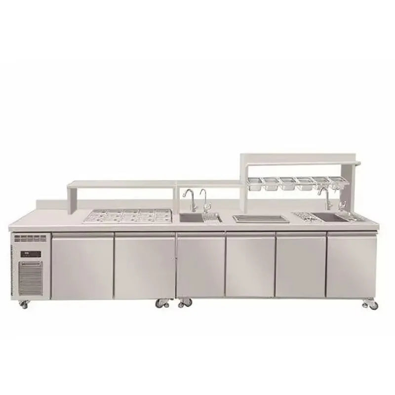 Custom Industrial Stainless Steel Kitchen Table Food Prep Workbench for Commercial Catering Kitchen