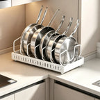 1Pc Multifunctional Pull Out Kitchen Organizer for Pots Pans Pot Lid Holder Spice Rack Dish Drying Drawer Storage