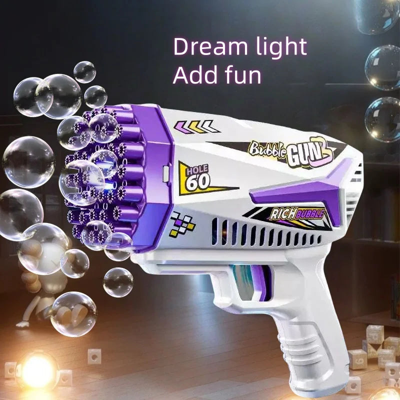 Large Capacity Automatic Bubble Gun with LED Lights - Rechargeable Fun! | AlluCanFind