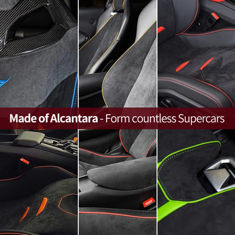 For Tesla Model 3 Y 2020-2023 Made of Alcantara Door Handle Panel Trim Cover Door Sticker Styling Decoration Interior Accessory