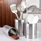 (New) 1Pcs Steel Stainless Cylindrical Chopstick Cutlery Storage Box Suitable For Home Kitchens, Restaurants, And Dormitories