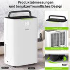 25L/Day Dehumidifier LED Display 24H Timer Auto Restart Auto Shut Off