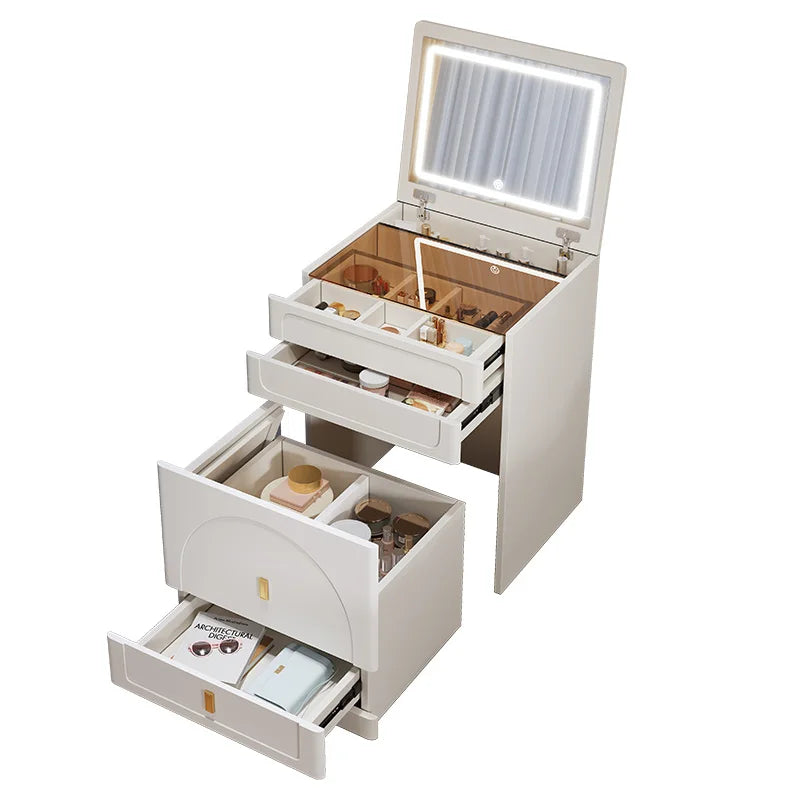 Cream wind flip dresser bedroom simple modern small apartment 60cm Internet celebrity 50 bedside table integrated makeup table