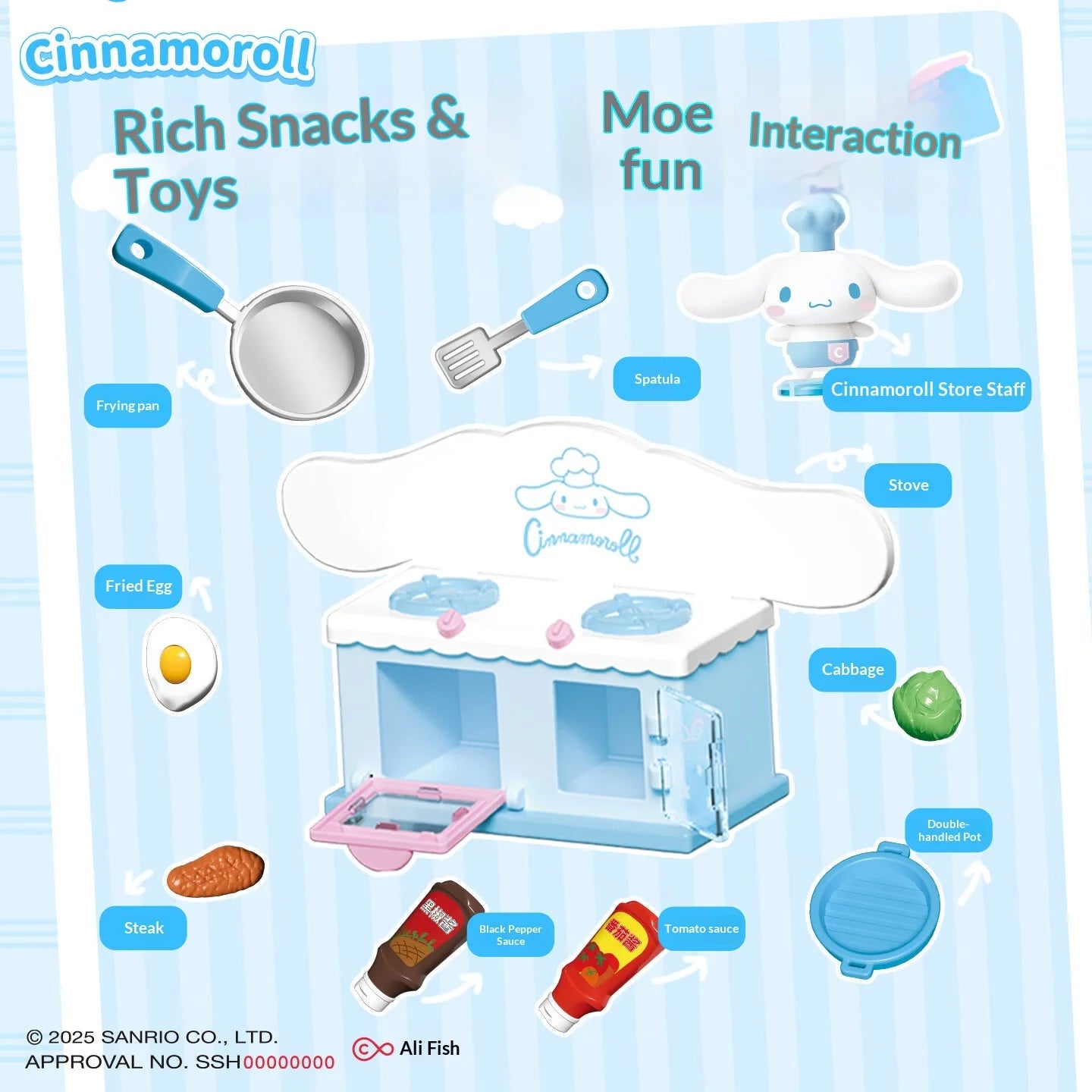 Sanrio Characters Blind Box Kuromi Cinnamoroll Hellokitty Mini Kitchenware Set Kawaii Happy Little Kitchen Figures Toy Gift