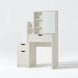 Modern Glass Wooden Bedroom Dresser White With Mirror Dressing Makeup Vanity Table Furniture