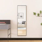 Anajqaqia Full Body Mirror 140×40 cm with Aluminium Frame Metal Stand Standing Mirror, HD Large Wall Mirror for Living Room