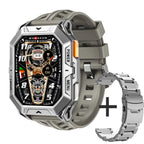 Men's Rugged Smart Watch 2.13" AMOLED HD Touch Screen Heart Rate Monitor 10M Waterproof 1000mAh Compass Outdoor Sports Watch