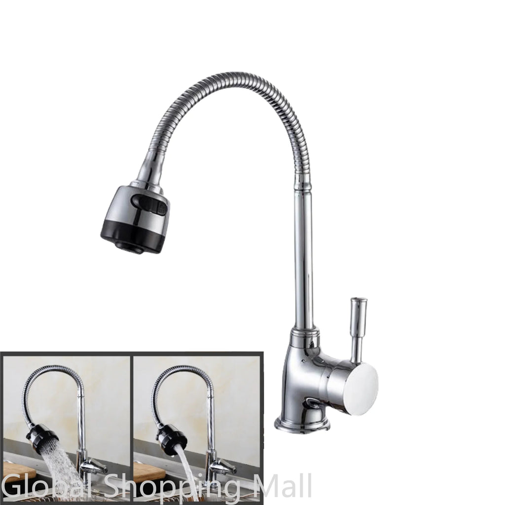 360 Degree Rotatable Faucet Bendable Hot And Cold Water Faucet Single Handle Hot and Cold Water Tap Vanity Vessel Water Mixer