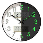 Modern Design Round Clock Luminous silent Non Ticking Wall Clock with Calendar Digital Display Night Light Wall Clock home decor