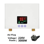 110V 220V Instant Water Heater Bathroom Kitchen Wall Mounted Electric Water Heater with Remote Control LCD Temperature Display