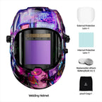 ANDELI Welding Helmet with LED Light Panoramic Large Viewing Screen 3.94"X3.74"True Color Auto Darkening Welding Mask for Weld