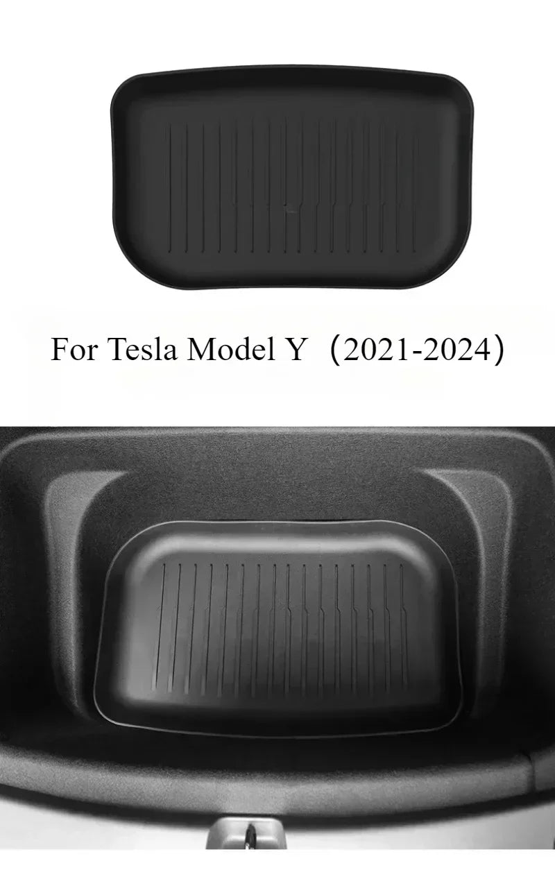 For Tesla Model Y 2021-2024 TPE Front Rear Trunk Frunk Floor Mat Storage Waterproof Protective Pad Car Decoration Accessories