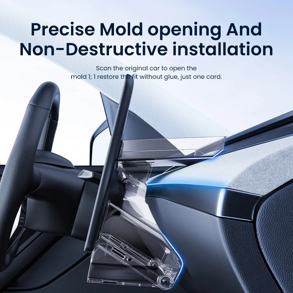 YZ For 2021-2024 Tesla Highland Model 3 Y Tray Magnetic Under Screen Hidden Storage Box Magnetic Hidden Pro Screen Storage Box