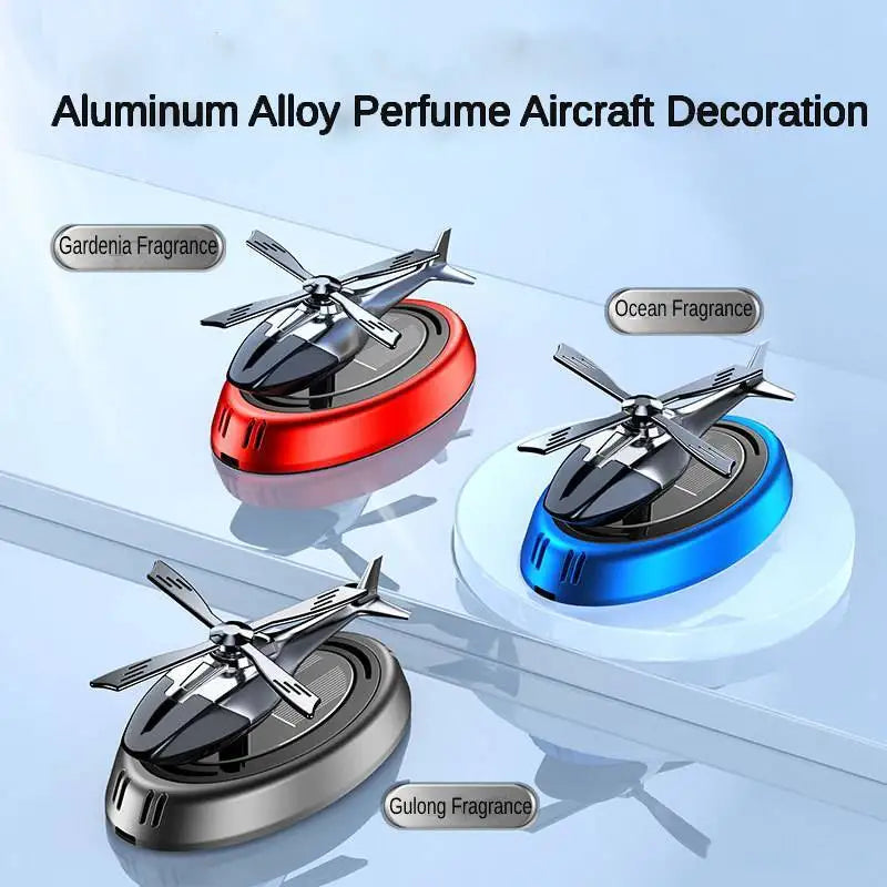 Solar Rotating Helicopter Diffuser Car Air Freshener Decoration Propeller Aromatherapy Fragrance Perfume Auto Interior Deodorant