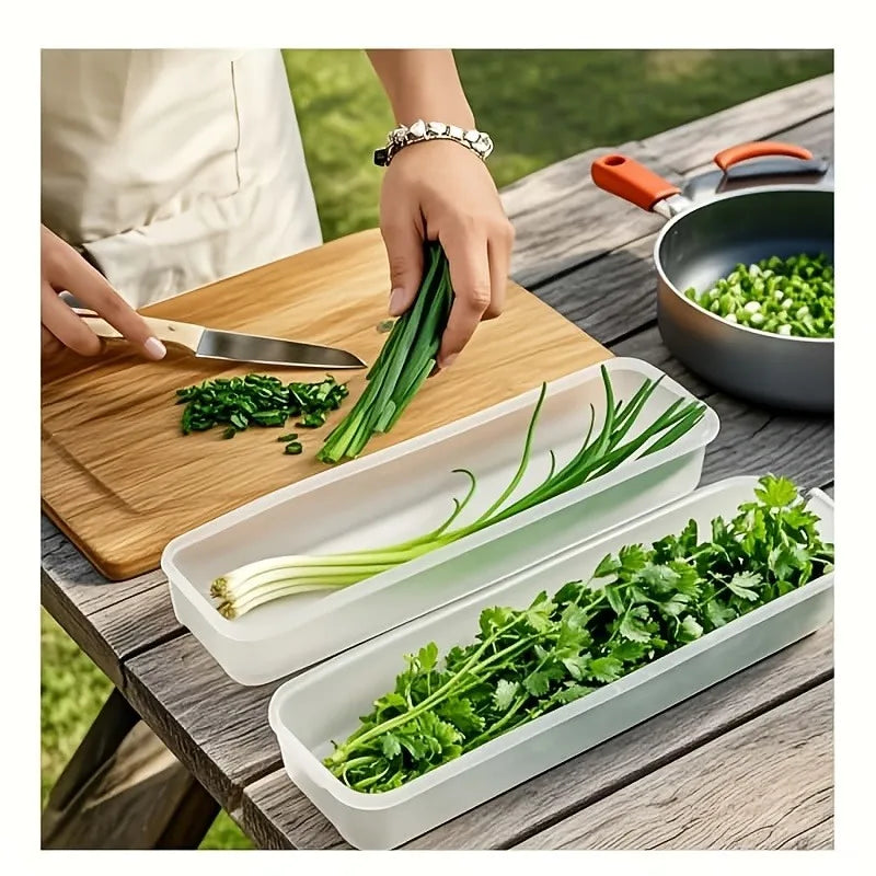 Transparent cover storage box, kitchen storage accessory, for organizing and storing in the kitchen or refrigerator