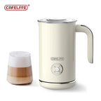 Cafelffe Electric Milk Frother Frothing Foamer Chocolate Mixer Cold/Hot Latte Cappuccino Fully Automatic Milk Warmer Cool 4-in-1