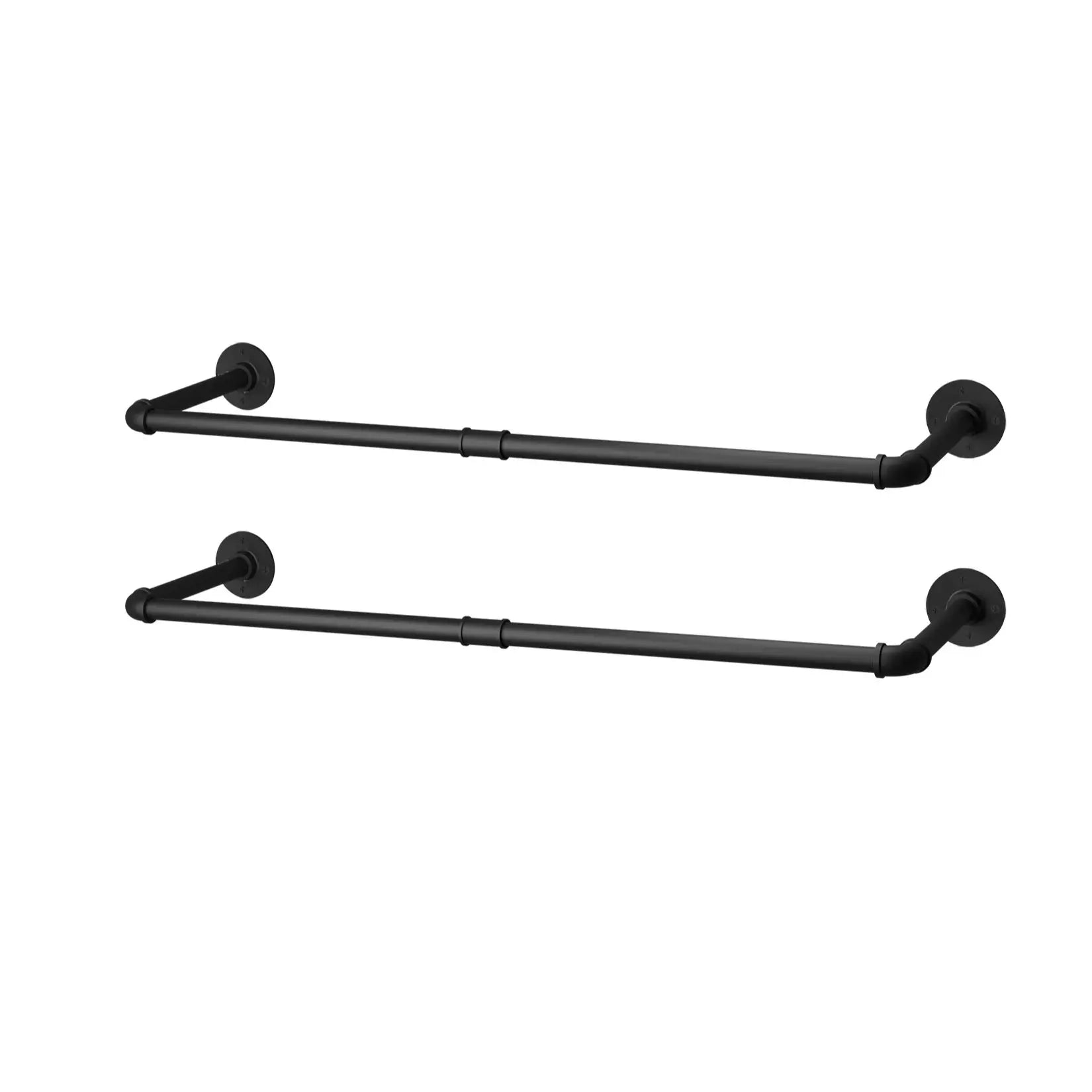 92cm Industrial Pipe Clothes Rack Wall Mounted Metal Garment Rack Hanging Rod Space-Saving