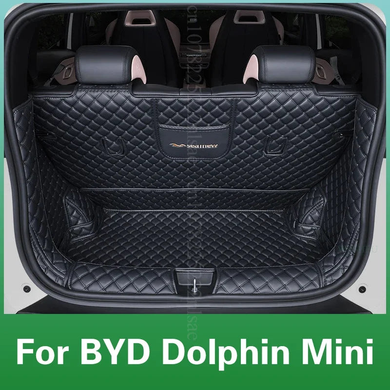 For BYD Dolphin Mini 2025 Custom Car Trunk Mat BYD Seagull Leather Full Coverage Cargo Liner Waterproof Interior Accessories