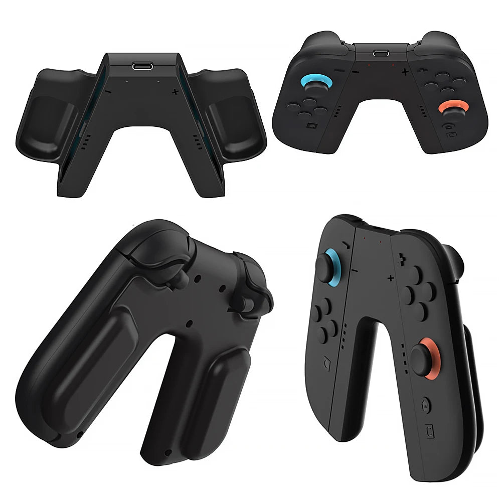 Charging Grip for Switch 2 Joy-Con Accessory Portable Charger Dock with USB-C Cable Charger Indicator Handle Bracket Stand ﻿