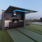 Customized heavy duty weatherproof outdoor kitchen folding design with gas grill for outdoor cooking