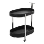 Creative Sofa Side Table with Storage, Internet Famous Coffee Table, Movable Leather and Stainless Steel Design, Modern