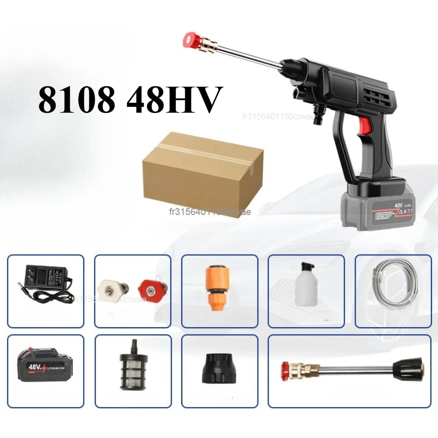 High pressure home car wash water gun electric car wash machine rechargeable wireless lithium battery car wash machine