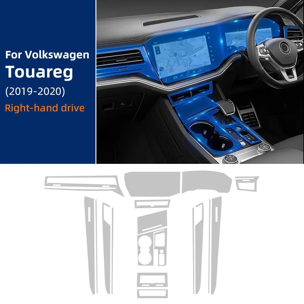 TPU Transparent protective film for VW Volkswagen Touareg 2019 2020 GPS Navigation Speedometer Interior Screen Gear Anti-scratch